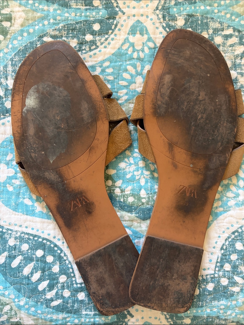 Zara Brown Suede Knot Slide Sandals EU size 39 - Picture 2 of 2